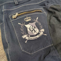 Full Seat Breeches *gc, seam puckers, faded, snags, rubs, pills, curled inner waist
