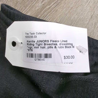 JUNIORS Fleece Lined Riding Tight Breeches, drawstring *vgc, mnr hair, pills & rubs

