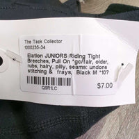 JUNIORS Riding Tight Breeches, Pull On *gc/fair, older, rubs, hairy, pilly, seams: undone stitching & frays
