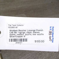 Baucher Lozenge French Link Bit *vgc/gc, clean, chews, stains, residue, scuffs, mnr scuffs
