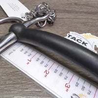 LS Mullen Mouth Hard Curved Rubber Pelham Bit, chain *xc/like new, clean, v.mnr scuffs
