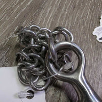 LS Mullen Mouth Hard Curved Rubber Pelham Bit, chain *xc/like new, clean, v.mnr scuffs
