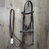 Padded Monocrown Biothane Side Pull Bridle, Soft Biothane Reins *vgc/gc, dirty, film, creases
