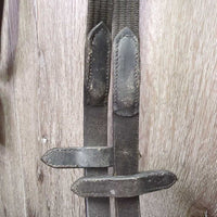 Leather Side Pull, Cotton Web Reins *vgc/gc, clean & film/residue, twists, faded, rubs, stiff
