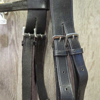 Leather Side Pull, Cotton Web Reins *vgc/gc, clean & film/residue, twists, faded, rubs, stiff
