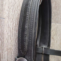 Padded Monocrown Biothane Side Pull, Rsd/FS Cotton Web Reins *xc/vgc, mnr film, dirt & rubs, bent, cracks & faded
