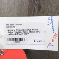 Nylon Side Pull, Nylon Reins *vgc/gc, clean, stains, dirt, oxidized
