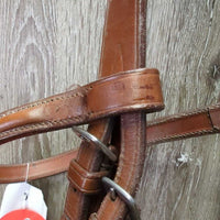 Rsd Narrow Padded Bridle, Cotton Web Reins *vgc, clean & dirty, seam film, stains, creases, dents, older, dry, stiff, loose threads
