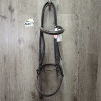 Rsd/Padded Monocrown Bridle, Narrow Rubber Reins *like new/xc, clean, mnr residue/dirt, mismatched? reins
