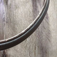 Rsd/Padded Monocrown Bridle, Narrow Rubber Reins *like new/xc, clean, mnr residue/dirt, mismatched? reins
