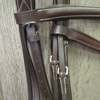 Rsd/Padded Monocrown Bridle, Narrow Rubber Reins *like new/xc, clean, mnr residue/dirt, mismatched? reins
