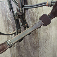 Rsd/Padded Monocrown Bridle, Narrow Rubber Reins *like new/xc, clean, mnr residue/dirt, mismatched? reins
