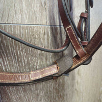 Rsd/FS Bridle, Braided Reins *xc/gc, clean, stiff, dry, rubs, v.chewed
