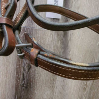 Rsd/FS Bridle, Braided Reins *xc/gc, clean, stiff, dry, rubs, v.chewed
