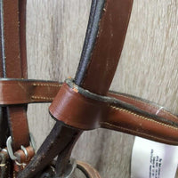 Rsd/FS Bridle, Braided Reins *xc/gc, clean, stiff, dry, rubs, v.chewed

