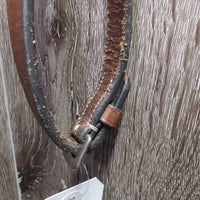 FS Rsd Padded Leather Bridle, Curb Reins *vgc, clean & dirty, reins: scraped edges, mismatched?
