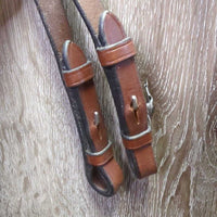 FS Rsd Padded Leather Bridle, Curb Reins *vgc, clean & dirty, reins: scraped edges, mismatched?
