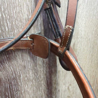 FS Rsd Padded Leather Bridle, Curb Reins *vgc, clean & dirty, reins: scraped edges, mismatched?
