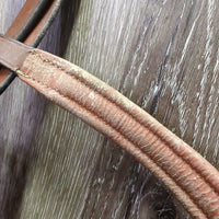 FS Rsd Padded Leather Bridle, Curb Reins *vgc, clean & dirty, reins: scraped edges, mismatched?
