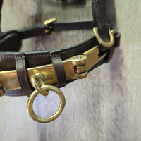 Leather Lungeing Cavesson, Brass Nutcracker Noseband *xc/like new, clean
