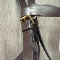 Leather Lungeing Cavesson, Brass Nutcracker Noseband *xc/like new, clean
