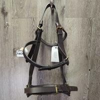 Leather Lungeing Cavesson, Brass Nutcracker Noseband *xc/like new, clean
