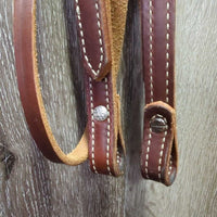 Double Stitch L Double Leather Headstall *xc/like new, mnr chews & film
