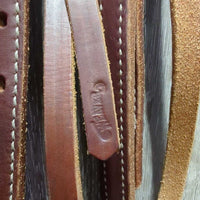 Double Stitch L Double Leather Headstall *xc/like new, mnr chews & film
