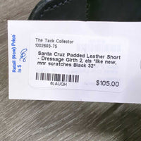 Padded Leather Short - Dressage Girth 2, els *like new, mnr scratches
