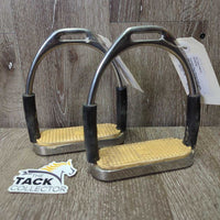 Flexi Stirrup Irons, grips *gc, clean, rubs, faded, scuffs, discolored, scratches, stiff & squeaky
