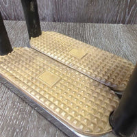 Flexi Stirrup Irons, grips *gc, clean, rubs, faded, scuffs, discolored, scratches, stiff & squeaky

