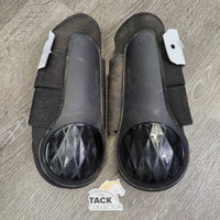 Pr Closed Front Boots, velcro *gc, dirty, residue, scuffs, mnr dirt, hair
