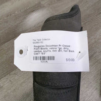 Pr Closed Front Boots, velcro *gc, dirty, residue, scuffs, mnr dirt, hair
