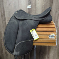 17.5 Adj *Red/Wide gullet Wintec Pro Dressage Saddle, 1 Front Velcro Block, CAIR Panels, Front & Rear Gusset Panels, Flap Billet Straps, Flaps: 17"L x 12" W Serial #371552

