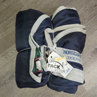 200g Stable Blanket, twine tail *gc, clean, mnr stains, undone binding, residue, puckers, rubs, threads, snags, holes
