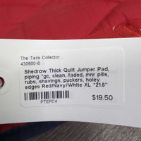 Thick Quilt Jumper Pad, piping *gc, clean, faded, mnr pills, rubs, shavings, puckers, holey edges
