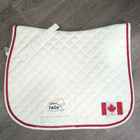 Quilt Jumper Pad, piping, "Canada Flag" *vgc, clean, dingy, mnr stains, snags, dirt
