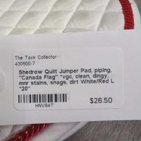 Quilt Jumper Pad, piping, "Canada Flag" *vgc, clean, dingy, mnr stains, snags, dirt
