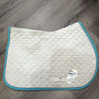 Quilt Jumper Pad, 1x piping *gc, clean, v. stained, dingy, puckers, mnr pills, rubs, hair
