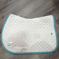 Quilt Jumper Pad, 1x piping *gc, clean, v. stained, dingy, puckers, mnr pills, rubs, hair
