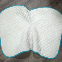 Quilt Jumper Pad, 1x piping *gc, clean, v. stained, dingy, puckers, mnr pills, rubs, hair
