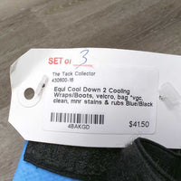 2 Cooling Wraps/Boots, velcro, bag *vgc, clean, mnr stains & rubs
