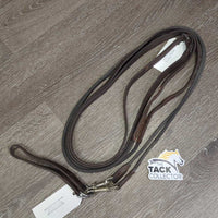 Narrow Nylon Rope & Leather Draw Reins, Girth Connectors *gc/vgc, dirty, residue, rubs, twist
