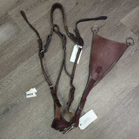 Rsd/FS Adjustable Els & Leather Breastplate, Bib Martingale *gc, dirt, stains, creases, hair
