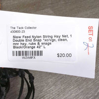 Slow Feed Nylon String Hay Net, 1 Double End Snap *xc/vgc, clean, mnr hay, rubs & snags
