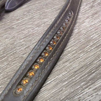 Adjustable Padded Bling Breastplate, Running Martingale Attach, Snaps *vgc, mnr dirt, film, rubs, dents, scraped edges & slices
