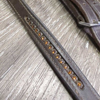 Adjustable Padded Bling Breastplate, Running Martingale Attach, Snaps *vgc, mnr dirt, film, rubs, dents, scraped edges & slices
