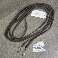 Narrow Draw Reins, snaps *gc/fair, dirty, twists, slices, chews, creases, stiff, dry, scrapes, rubs
