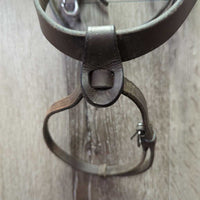 Monocrown Training Bridle, Snaps, Flash, Rubber Reins (2 buckles) *xc/gc *clean, dirty, creases, rubs, scrapes, older
