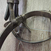 Monocrown Training Bridle, Snaps, Flash, Rubber Reins (2 buckles) *xc/gc *clean, dirty, creases, rubs, scrapes, older
